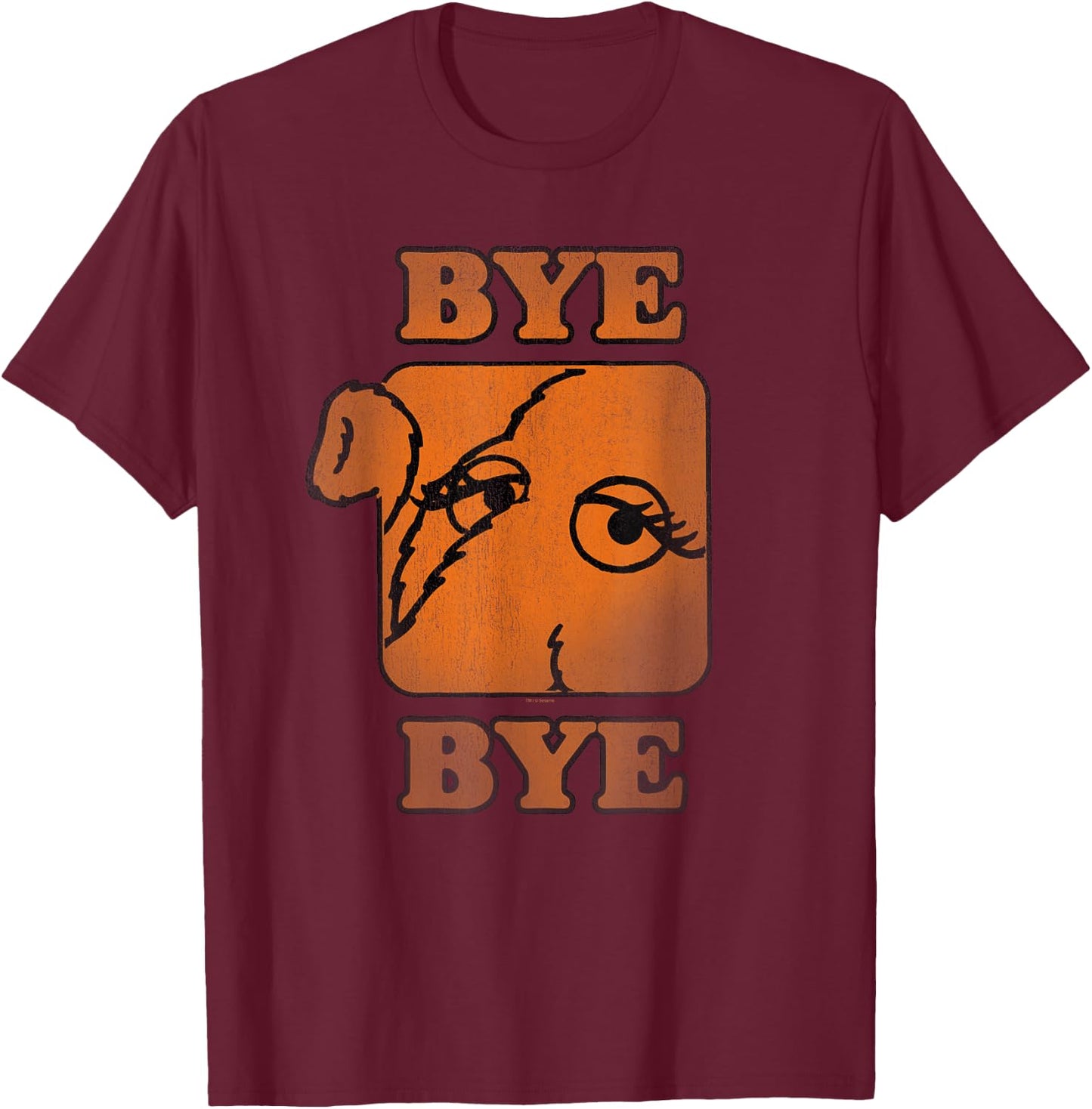 Sesame Street Snuffleupagus Bye Bye T-Shirt - T-Shirt | Maroon