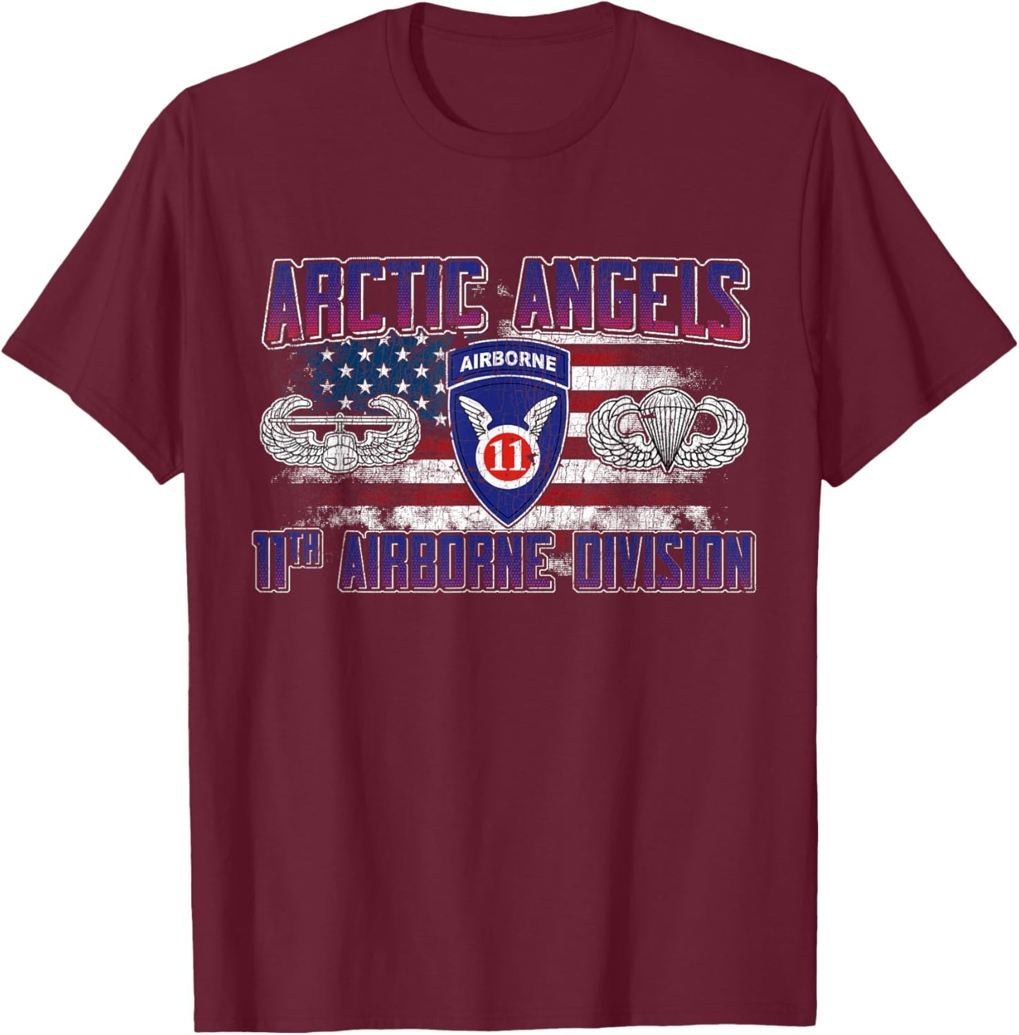 11th Airborne Division Arctic Angel Veteran Vintage Gifts T-Shirt - T-Shirt | Maroon