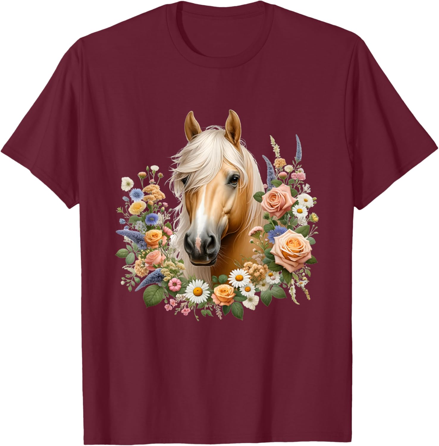 Palomino Horse T-Shirt - T-Shirt | Maroon