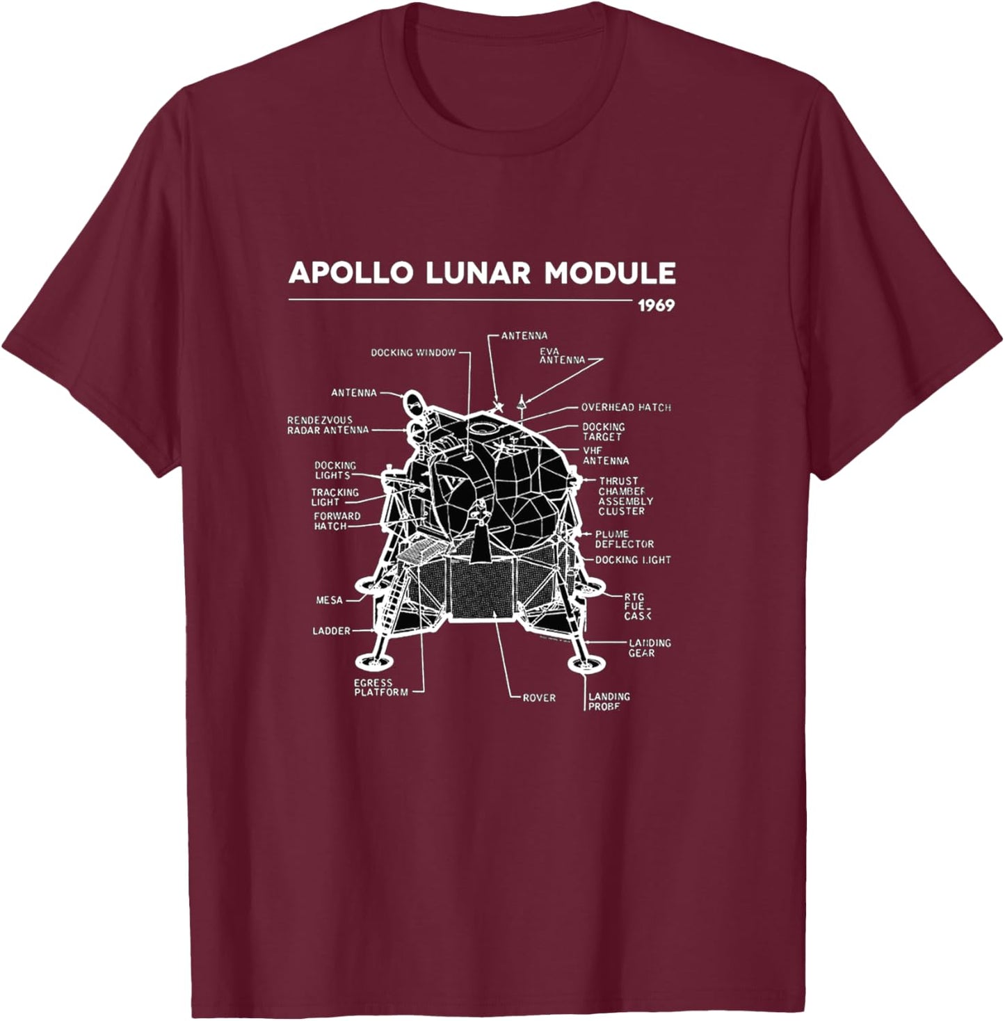 Lunar Module First Moon Landing 1969 T-Shirt - T-Shirt | Maroon