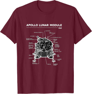 Lunar Module First Moon Landing 1969 T-Shirt - T-Shirt | Maroon