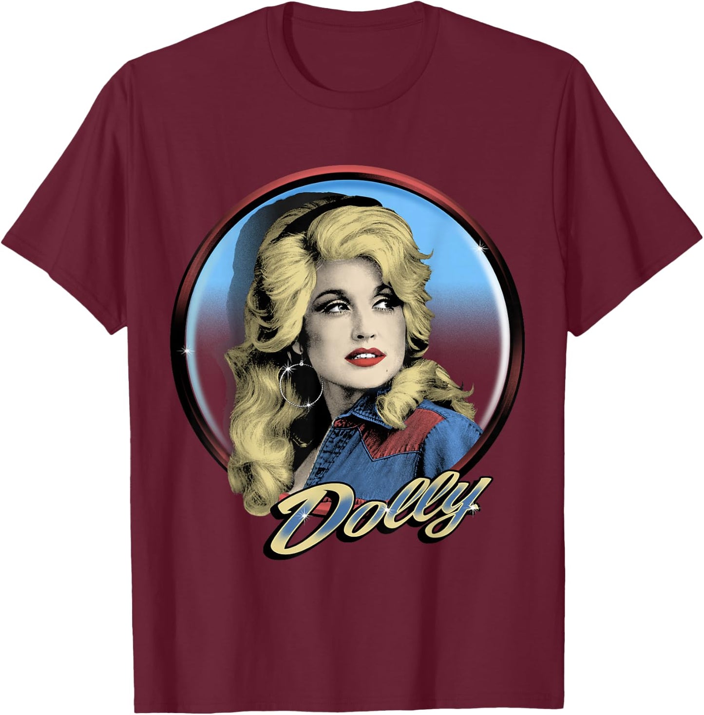 Dolly Parton Western T-Shirt - T-Shirt | Maroon