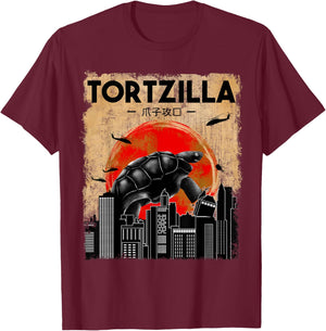 Tortoise Lover, Tortzilla, Reptile, Funny Tortoise T-Shirt - T-Shirt | Maroon