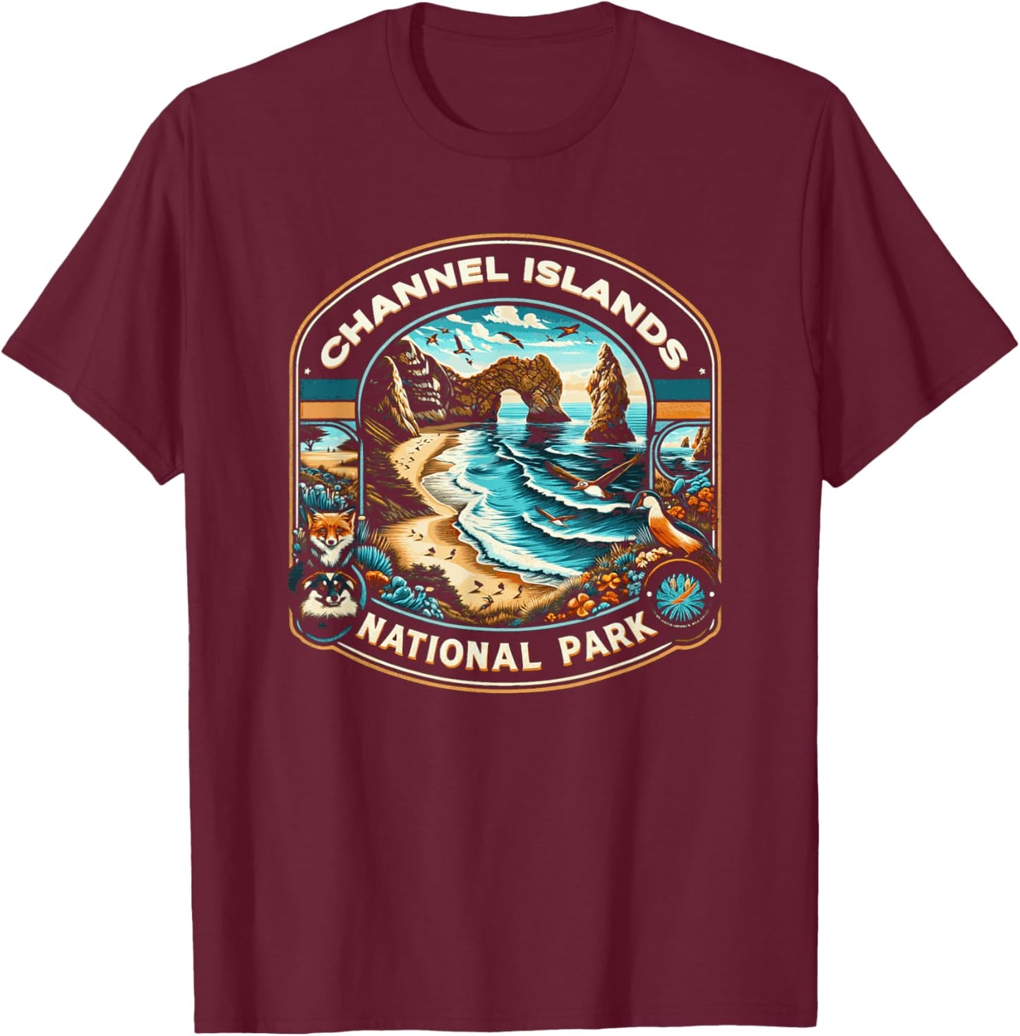 Channel Islands National Park California Classic Graphic T-Shirt - T-Shirt | Maroon