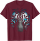 Tiger Blue Eyes Animal Portrait Art Graphic Tiger T-Shirt - T-Shirt | Maroon