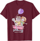 Disney Pixar Up Carl & Ellie Wagon Ride Sketch T-Shirt - T-Shirt | Maroon