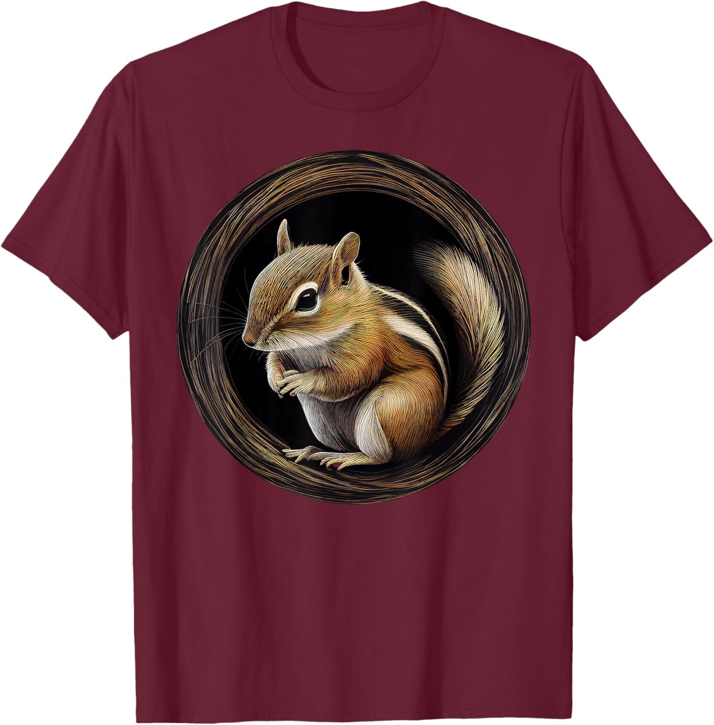Chipmunk Animal Lover Wildlife Chipmunks T-Shirt - T-Shirt | Maroon