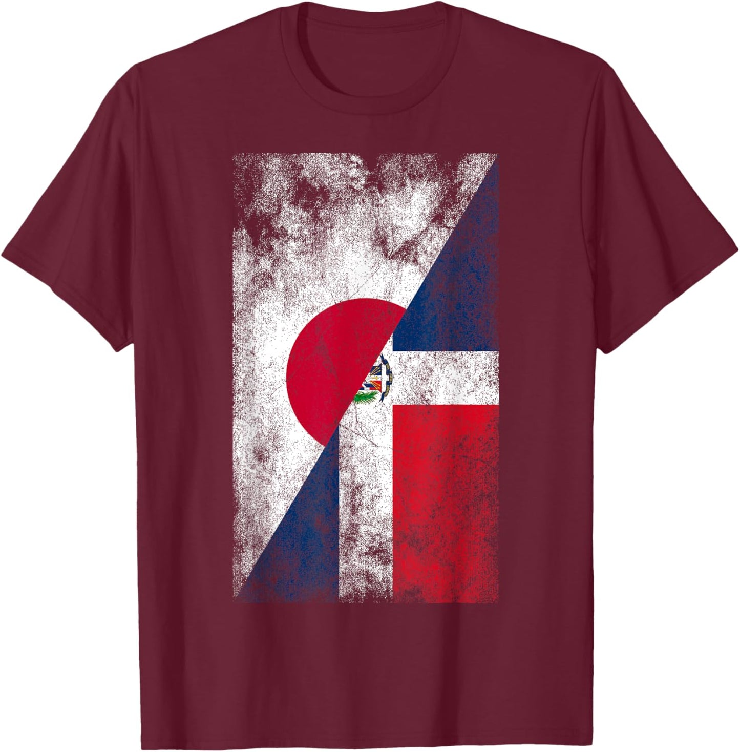 Japan Dominican Republic Flags - Japanese Dominican T-Shirt - T-Shirt | Maroon