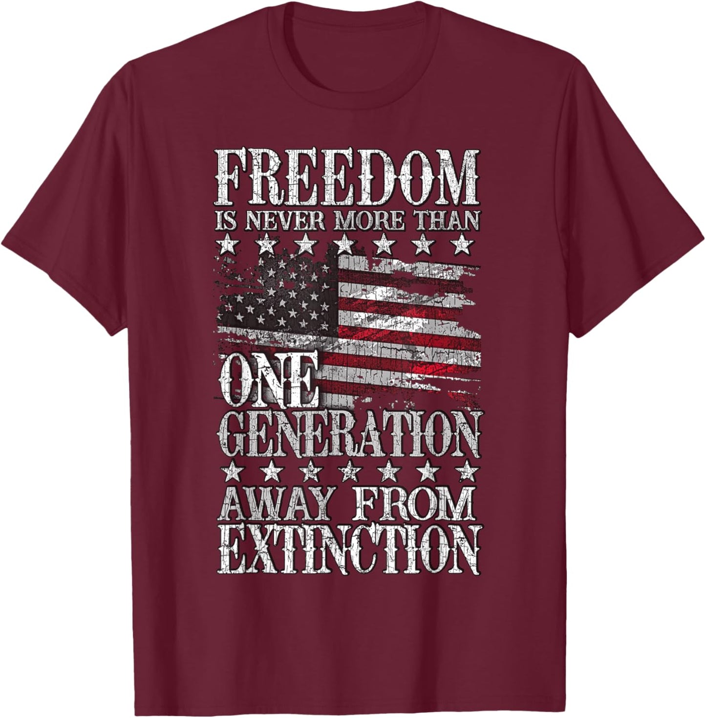 Freedom: One Generation From Extinction T-Shirt - T-Shirt | Maroon