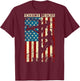 Lineman American Flag Electric Cable Gift Patriotic Lineman T-Shirt - T-Shirt | Maroon