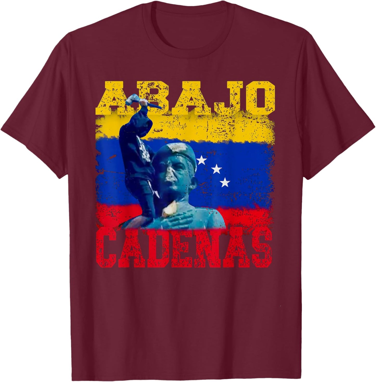 Abajo Cadenas Venezuela T-Shirt - T-Shirt | Maroon
