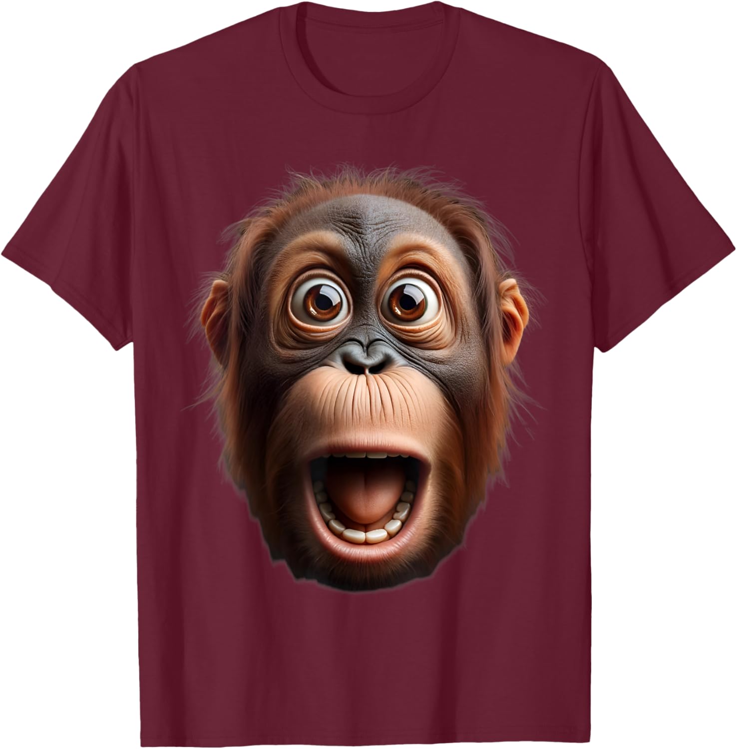 Funny Monkey Face orangutan T-Shirt - T-Shirt | Maroon