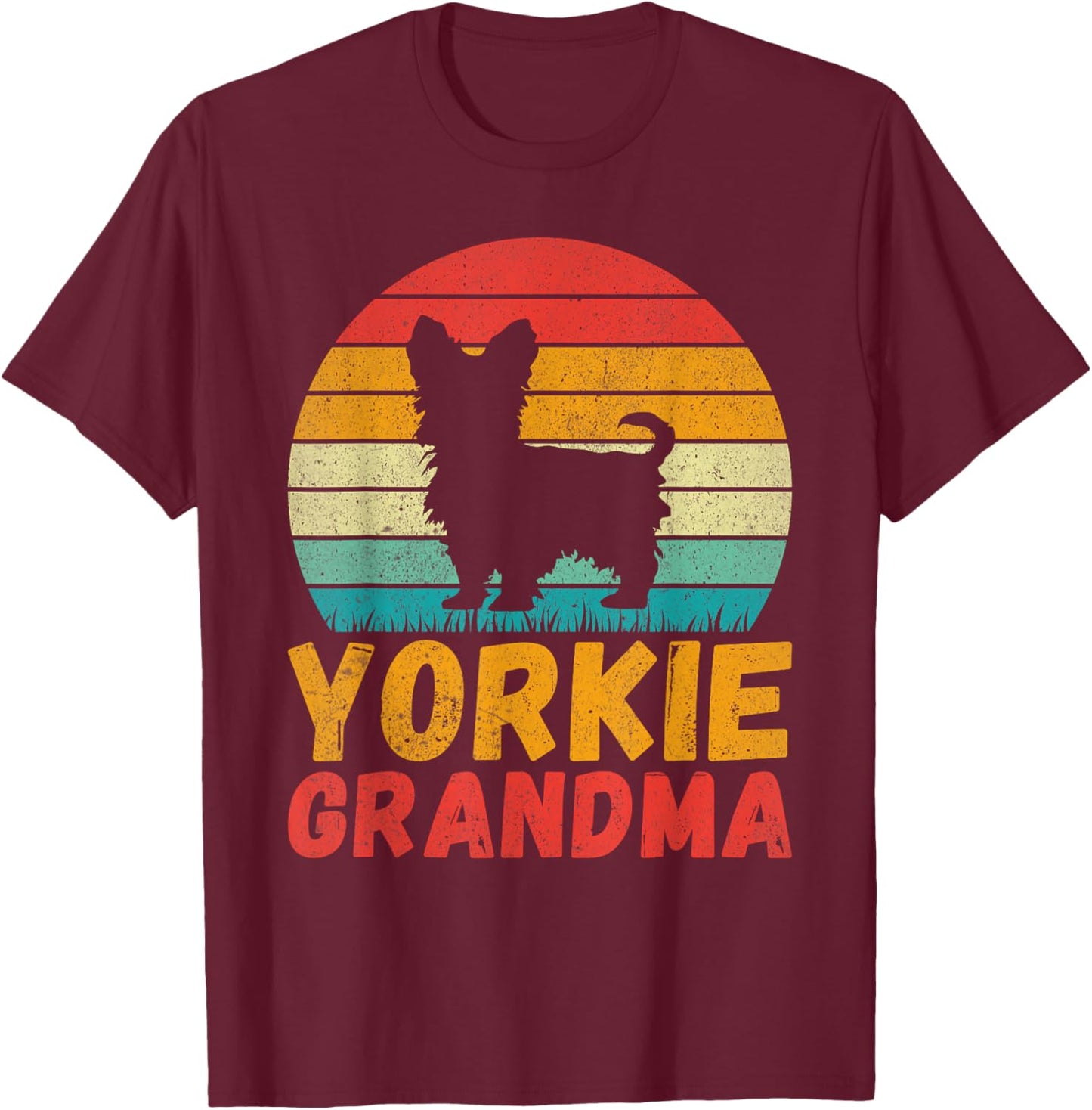 Yorkie Grandma T-Shirt - T-Shirt | Maroon