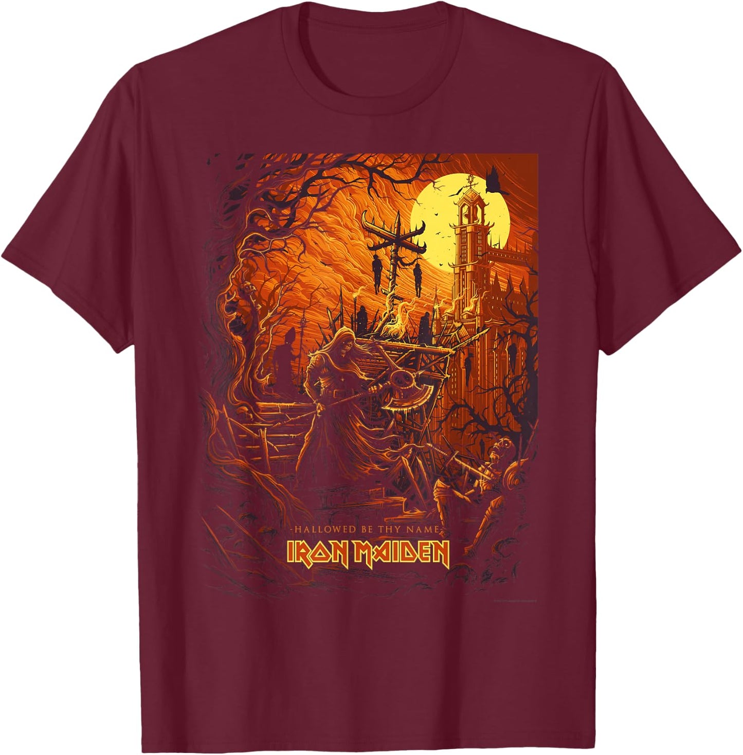 Iron Maiden - Number of the Beast Hallowed Be Thy Name T-Shirt - T-Shirt | Maroon