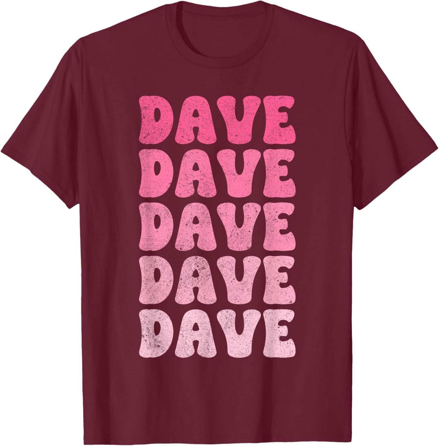 Dave Vintage Retro T-Shirt - T-Shirt | Maroon
