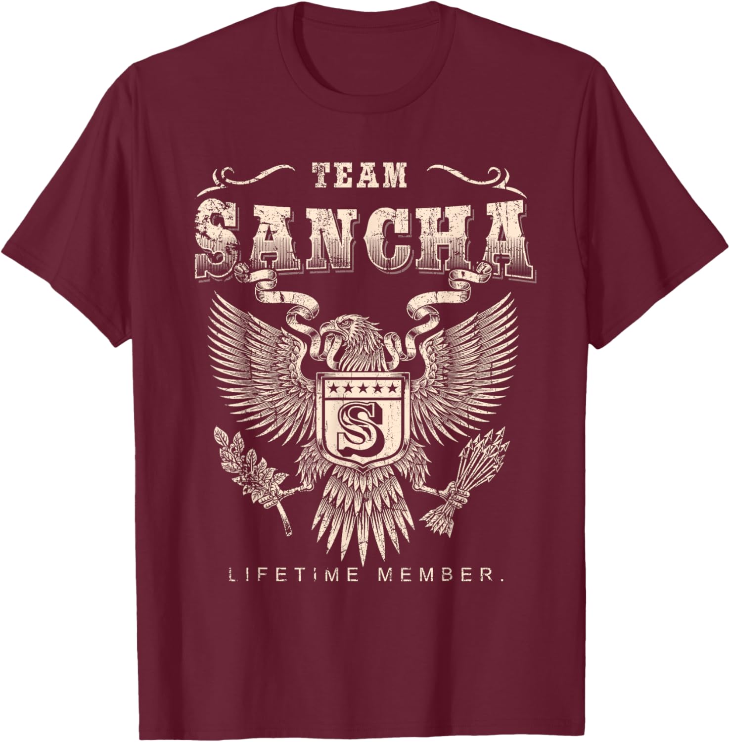 Team Sancha Lifetime Member - Sancha Name T-Shirt - T-Shirt | Maroon