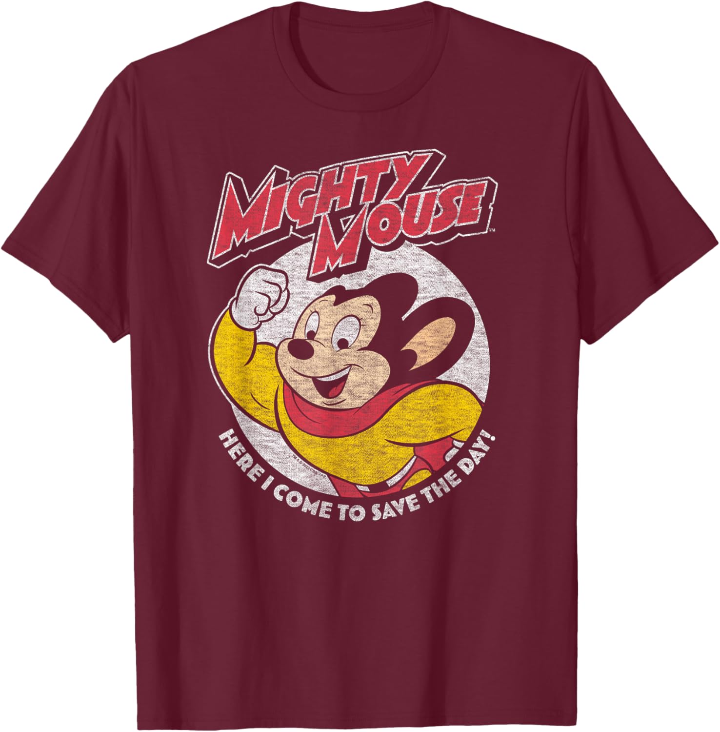 Mighty Mouse - MM Save The Day T-Shirt - T-Shirt | Maroon
