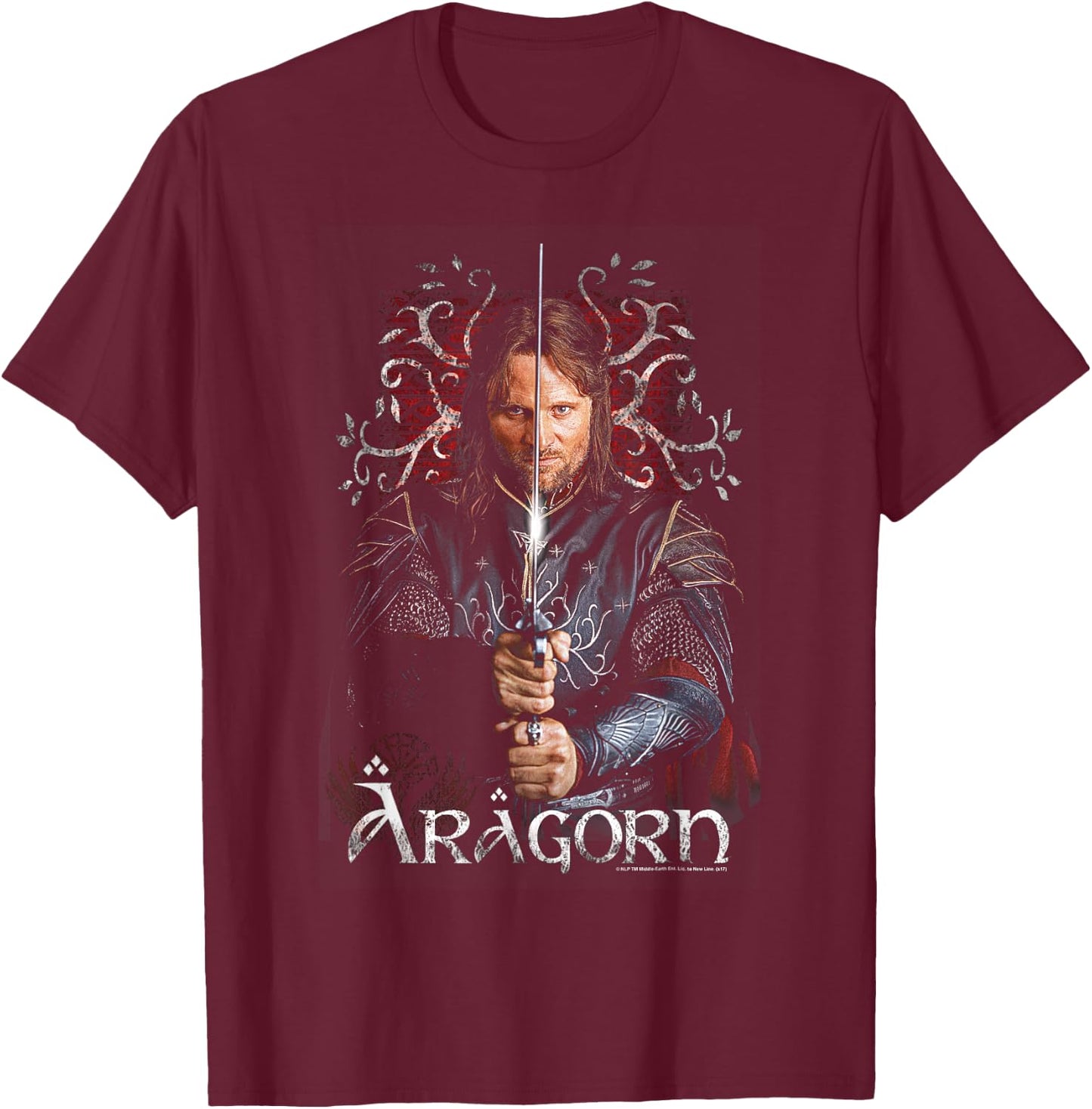 Lord of The Rings Aragorn T-Shirt - T-Shirt | Maroon