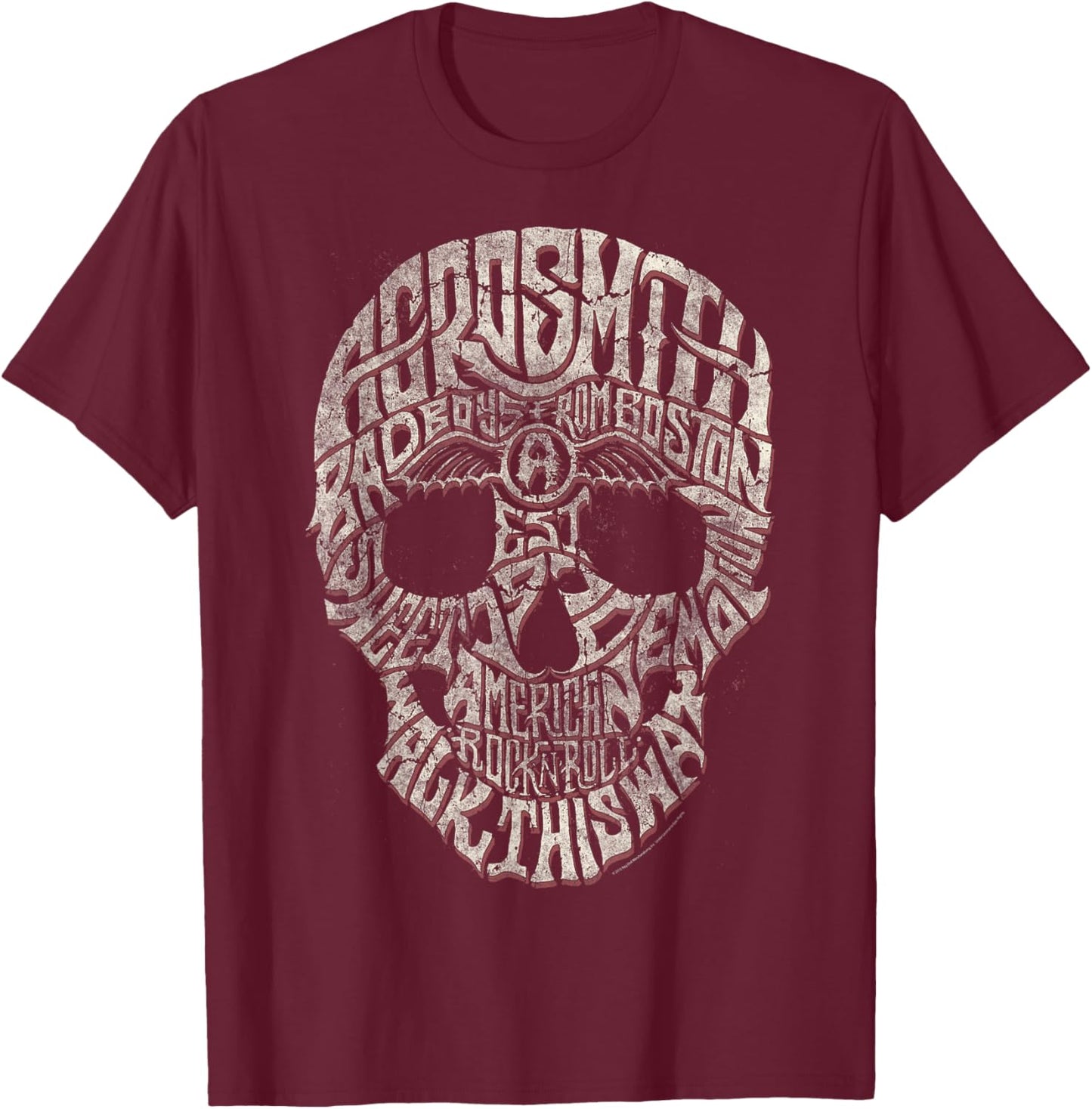 Aerosmith -Youth Black T-Shirt - T-Shirt | Maroon