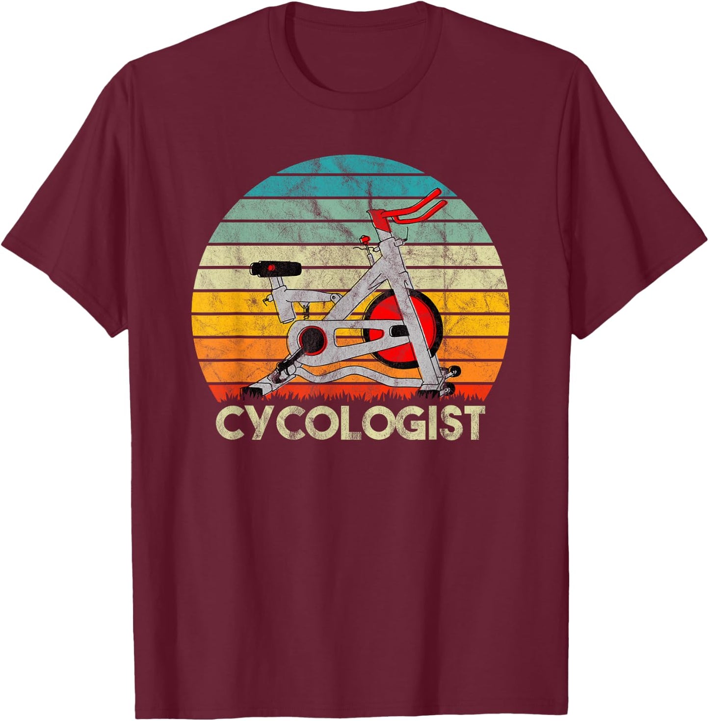 Cycologist Indoor Cycling Bike Stationary Exercise T-Shirt - T-Shirt | Maroon