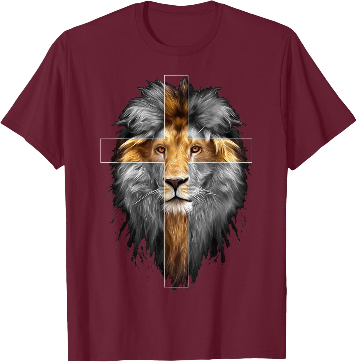 Jesus Lion of Judah | Christian T-Shirt - T-Shirt | Maroon