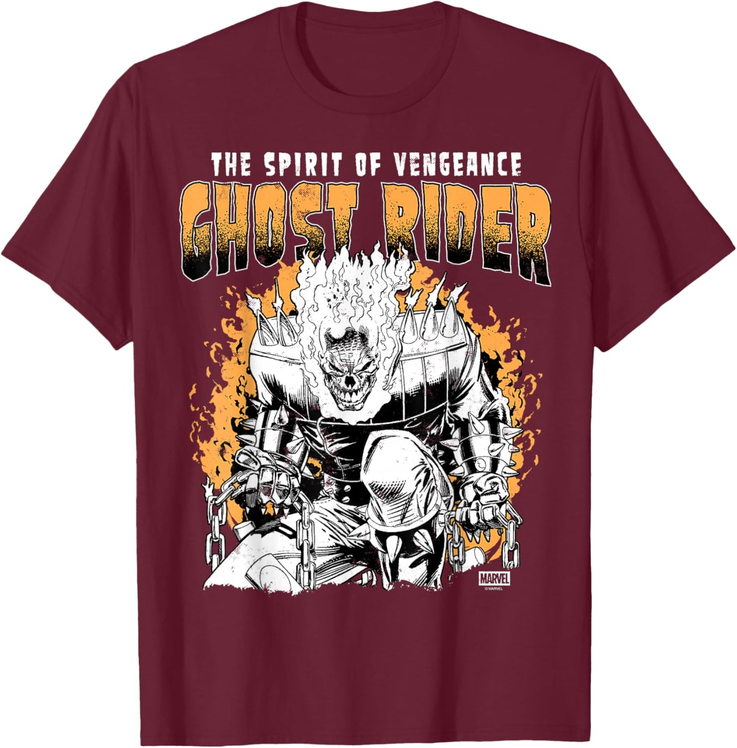 Ghost Rider - Grunge T-Shirt - T-Shirt | Maroon
