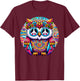 Psychedelic Peace Owl Love Colorful Harmony Unity Positivity T-Shirt - T-Shirt | Maroon