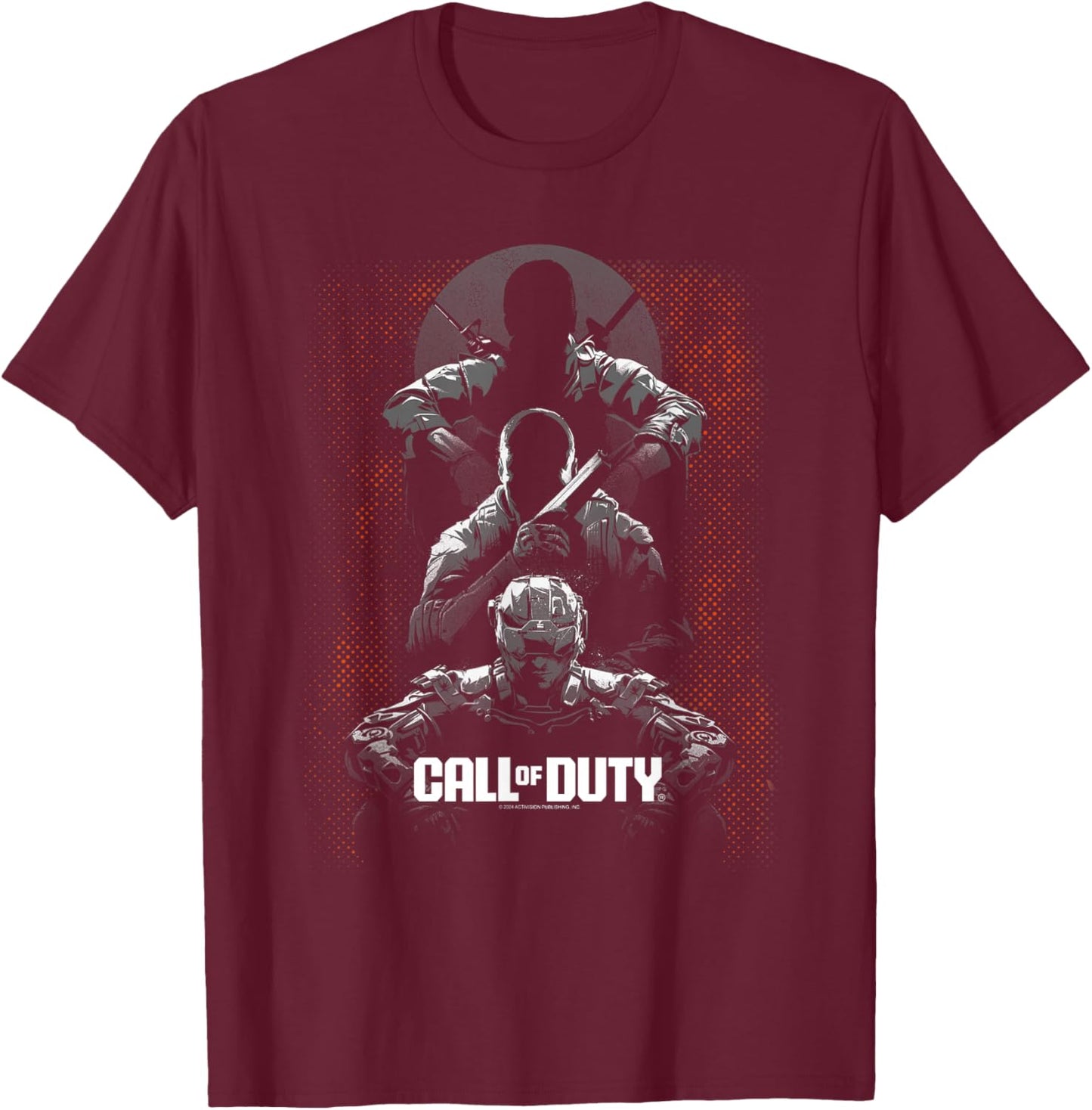 Call of Duty Black Ops Halftone Gaming T-Shirt - T-Shirt | Maroon
