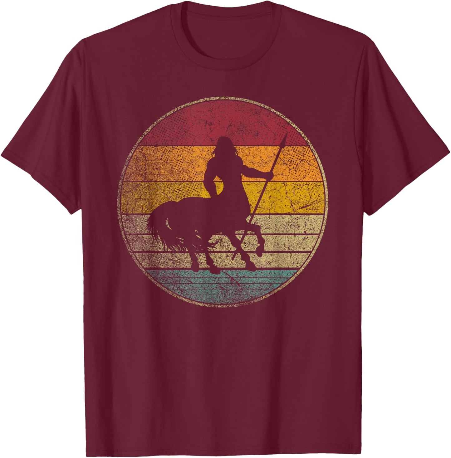 Centaur Mythical Mythology Folklore Vintage Retro Silhouette T-Shirt - T-Shirt | Maroon