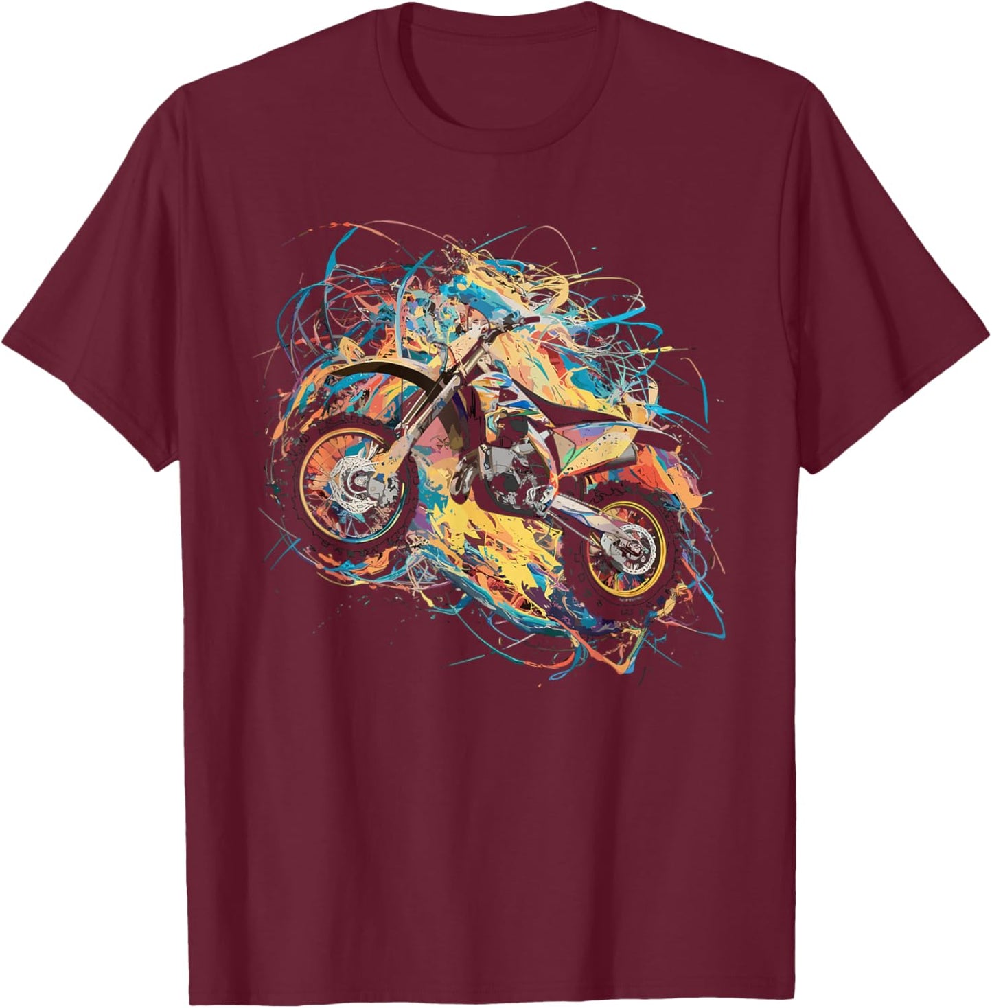 Graphic Dirt Bike T-Shirt - T-Shirt | Maroon