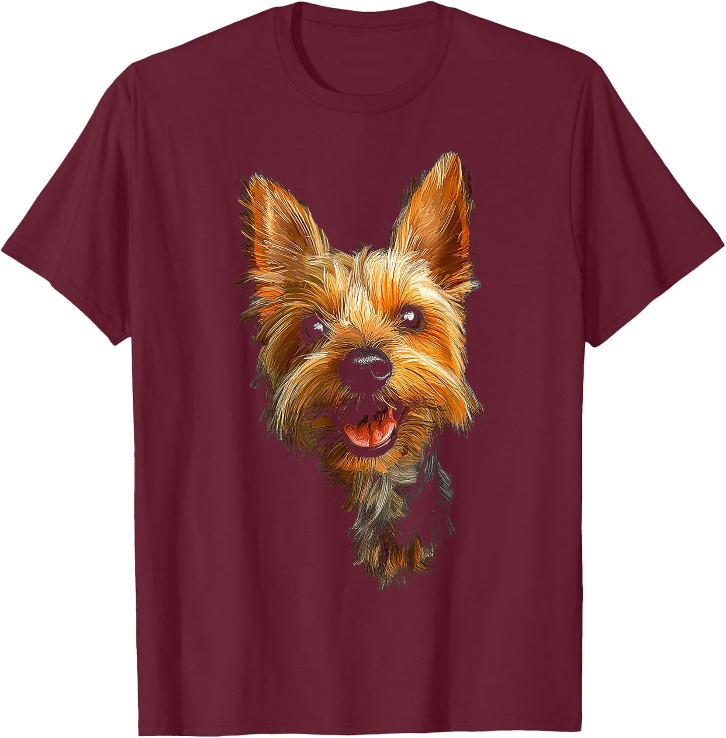 Silky Terrier Dog Motif Pet Illustration Silky Terrier T-Shirt - T-Shirt | Maroon