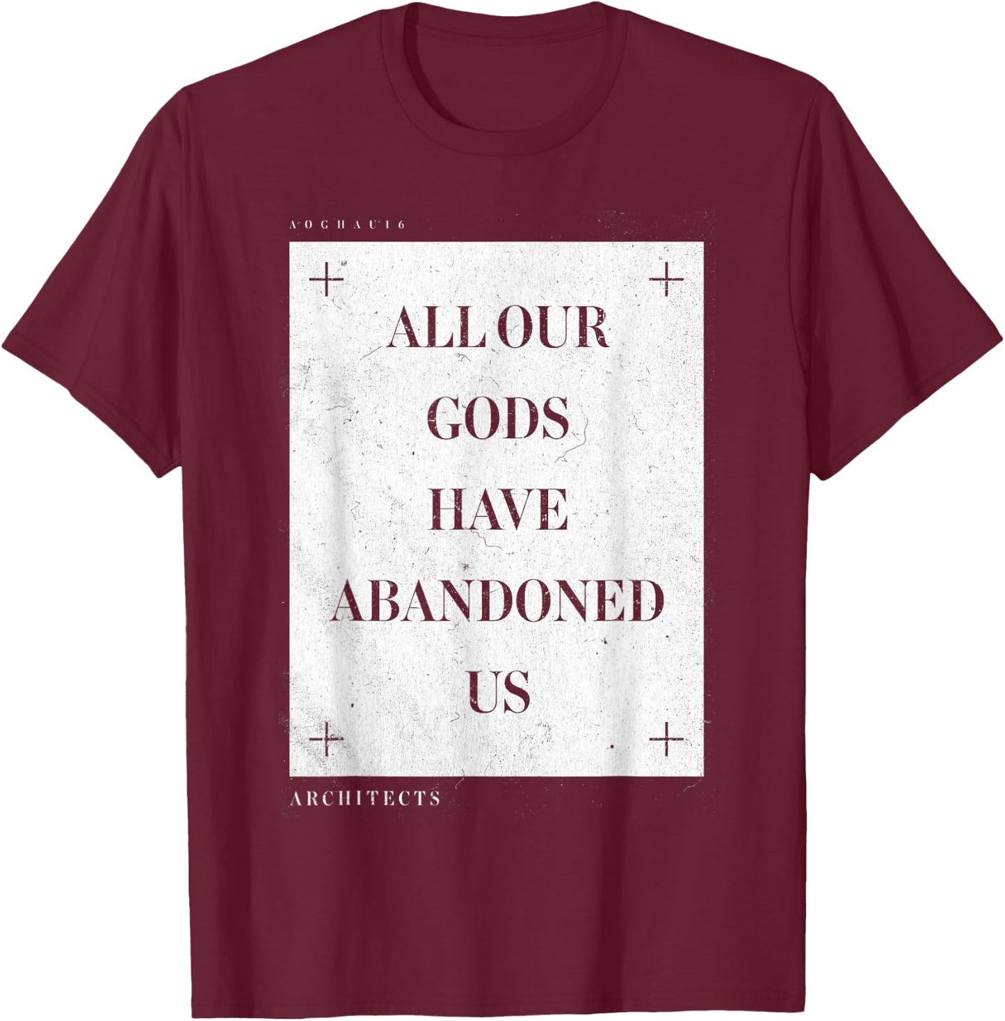 Architects - All Our Gods - Official Merchandise T-Shirt - T-Shirt | Maroon