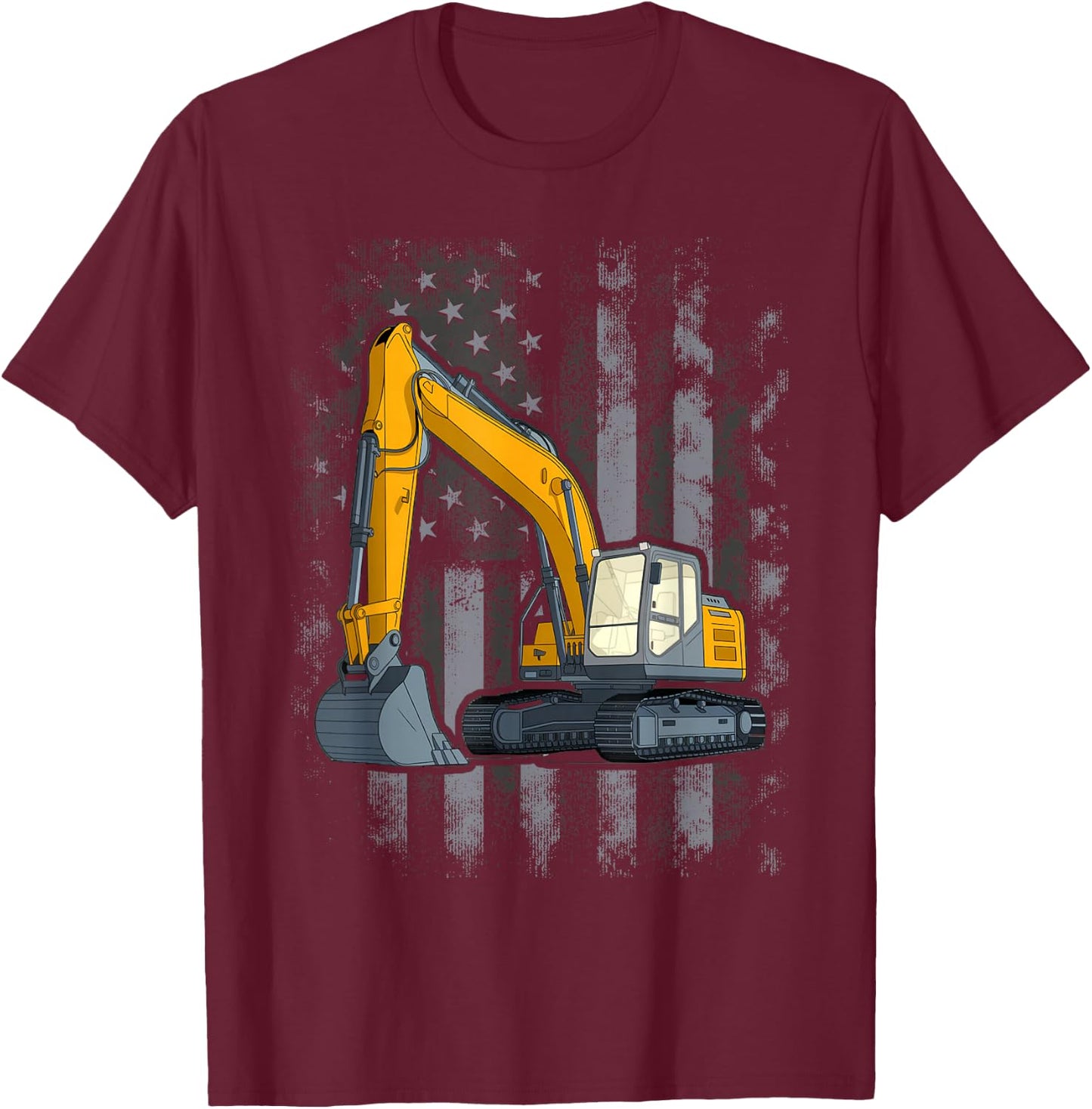 Heavy Equipment Operator Design On Back Of Clothing T-Shirt - T-Shirt | Maroon