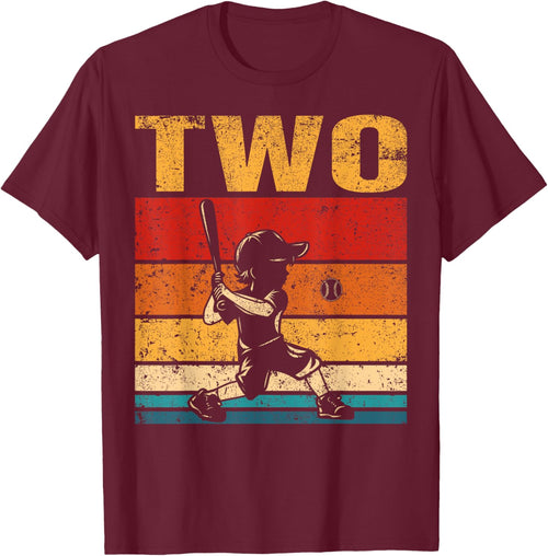 2 Year Old Baseball Boy Birthday Vintage 2nd Birthday Boy