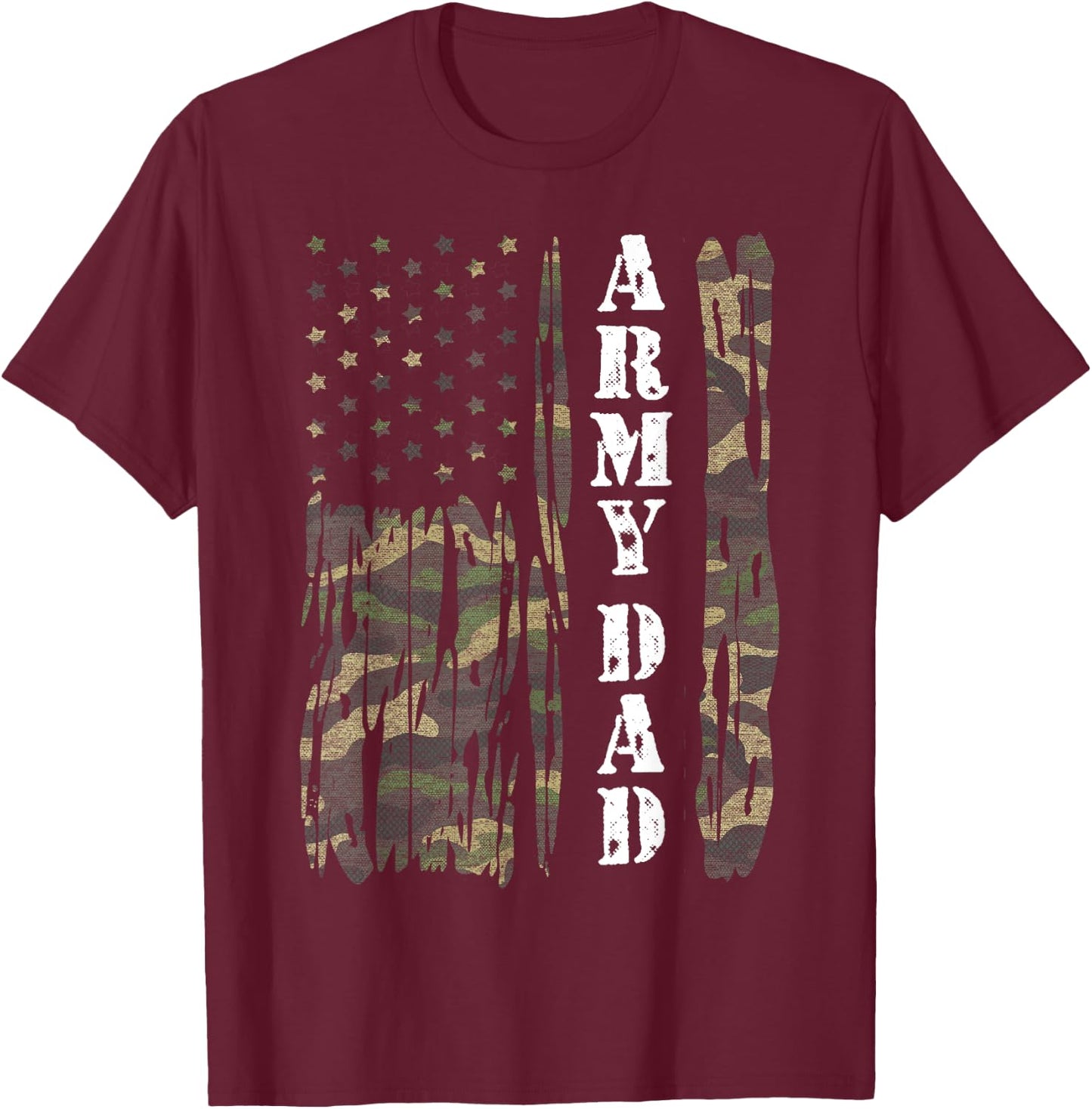 Vintage US Flag Army Dad Veteran Father Father's Day Gift T-Shirt - T-Shirt | Maroon