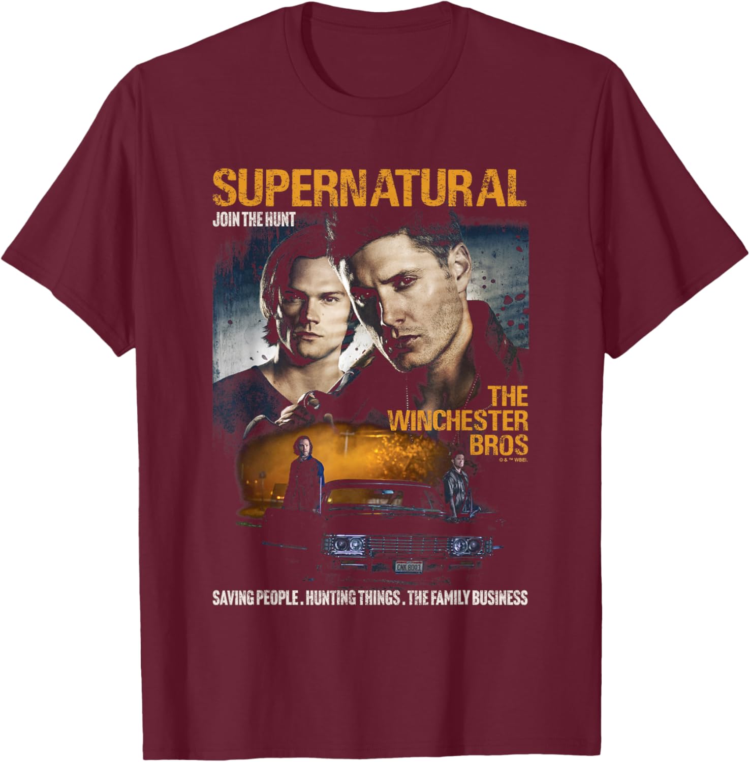 Supernatural Sam and Dean Poster T-Shirt - T-Shirt | Maroon