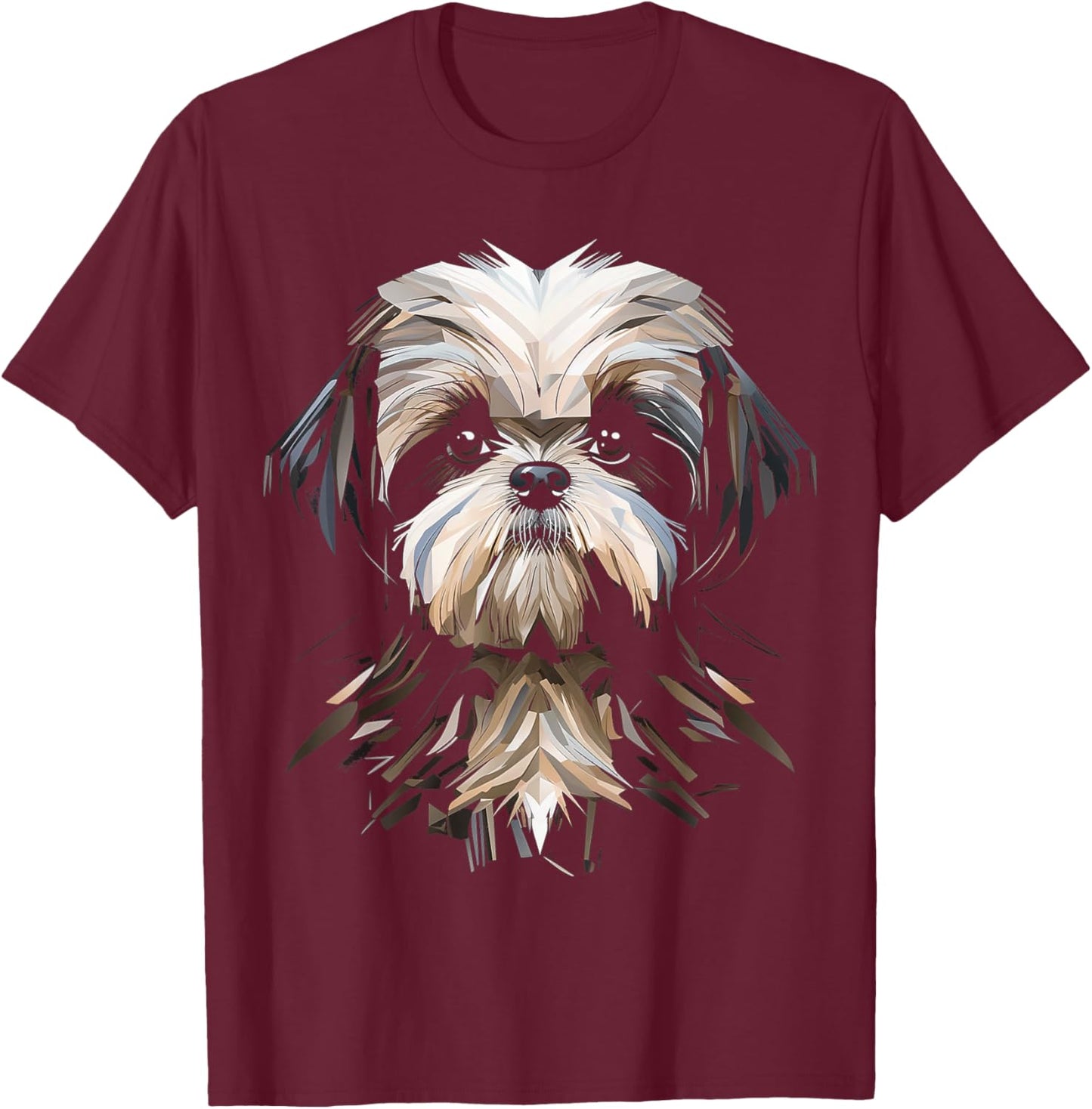 Shih Tzu Motif Pet Art Dog Shih Tzu Men Women Kids T-Shirt - T-Shirt | Maroon