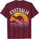 Australia Day Shirt Funny Australian Kangaroo Vintage T-Shirt - T-Shirt | Maroon