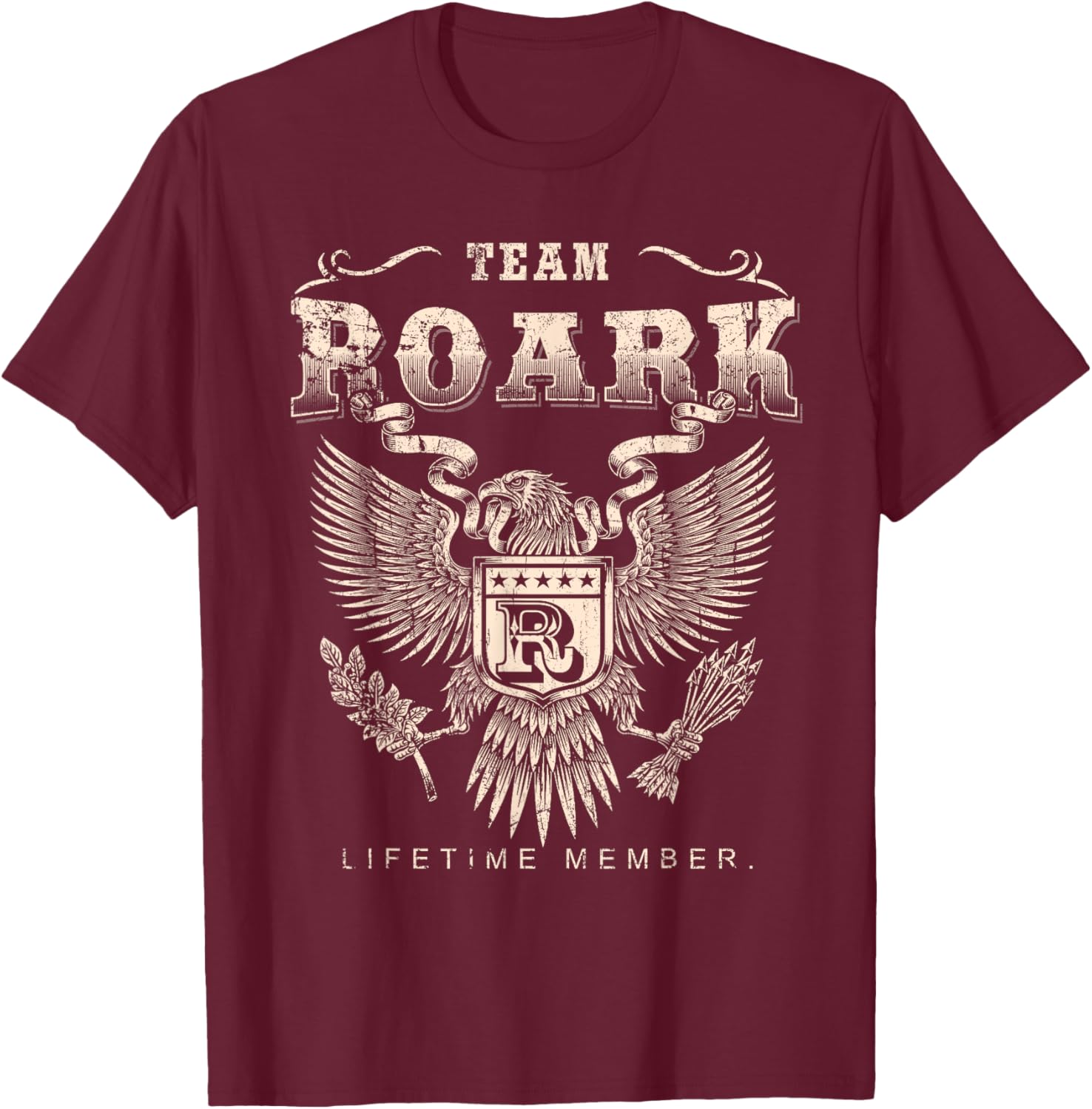 Team Roark Lifetime Member Last Name T-Shirt - T-Shirt | Maroon