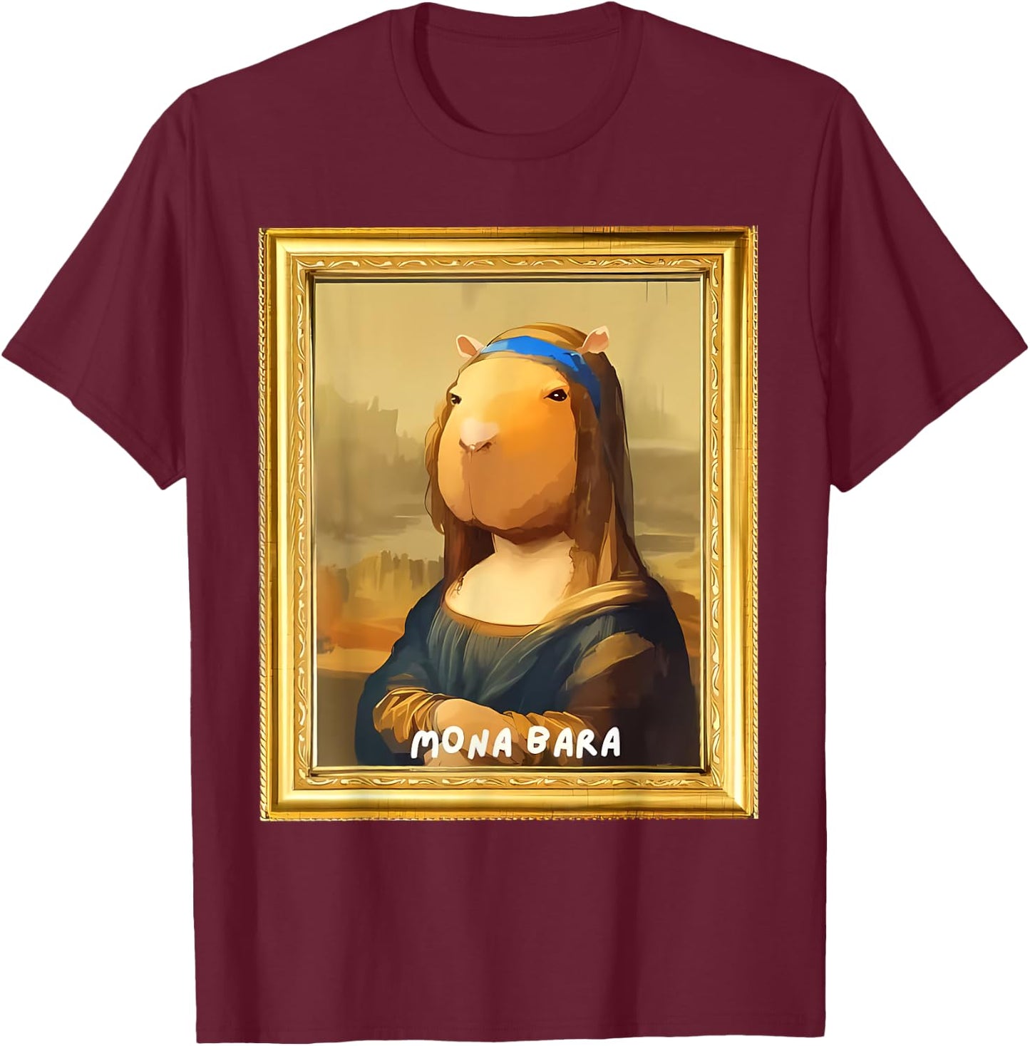 Funny Capybara Monabara Graphic Women T-Shirt - T-Shirt | Maroon