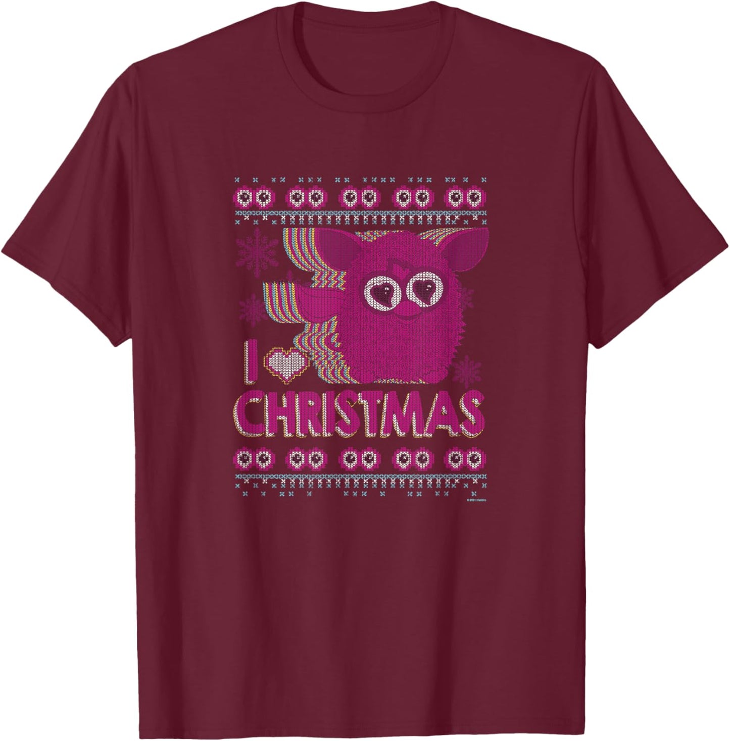 Furby I Heart Christmas Furby T-Shirt - T-Shirt | Maroon