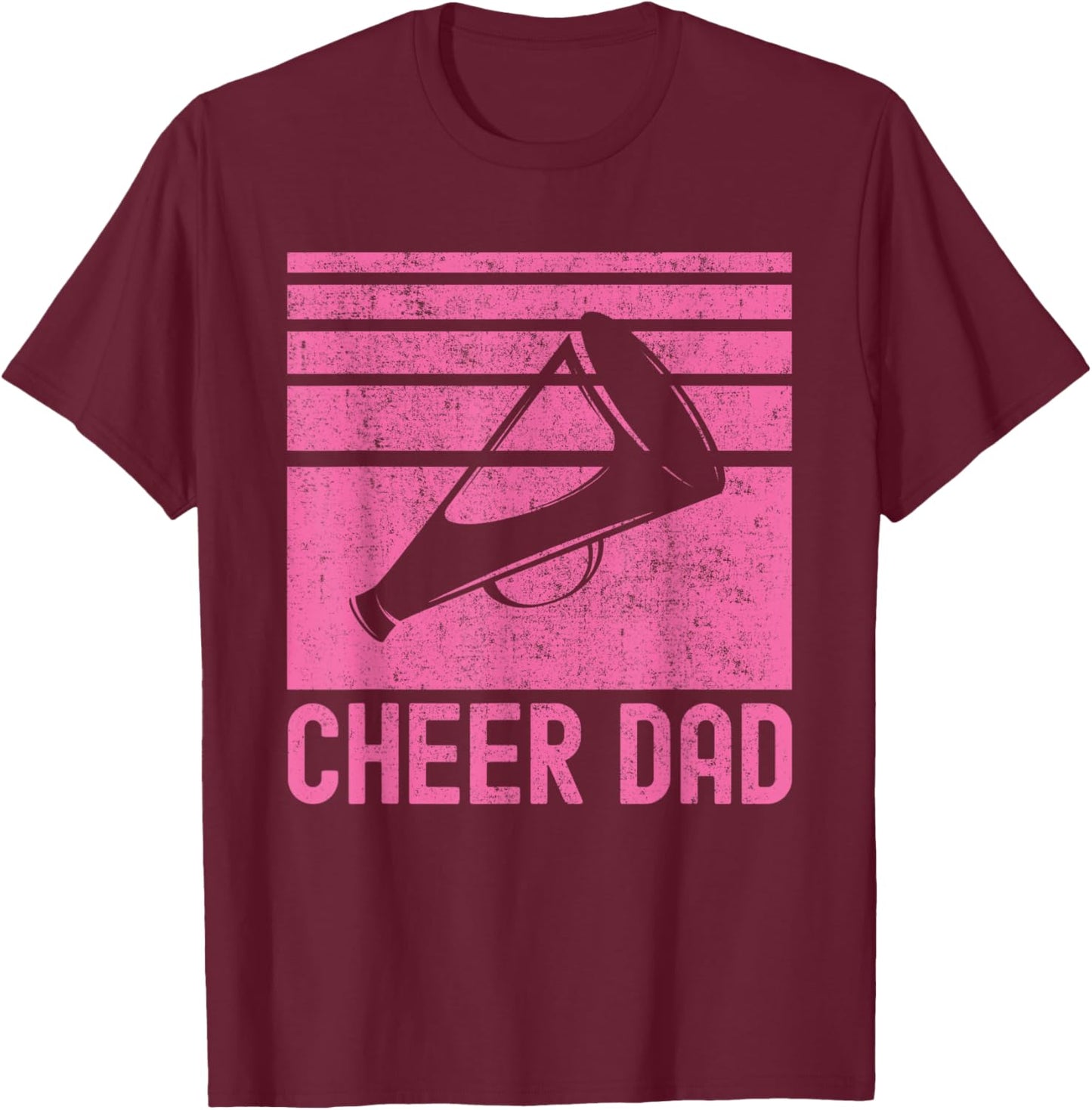 Cheer Dad Pink Cheerleading T-Shirt - T-Shirt | Maroon