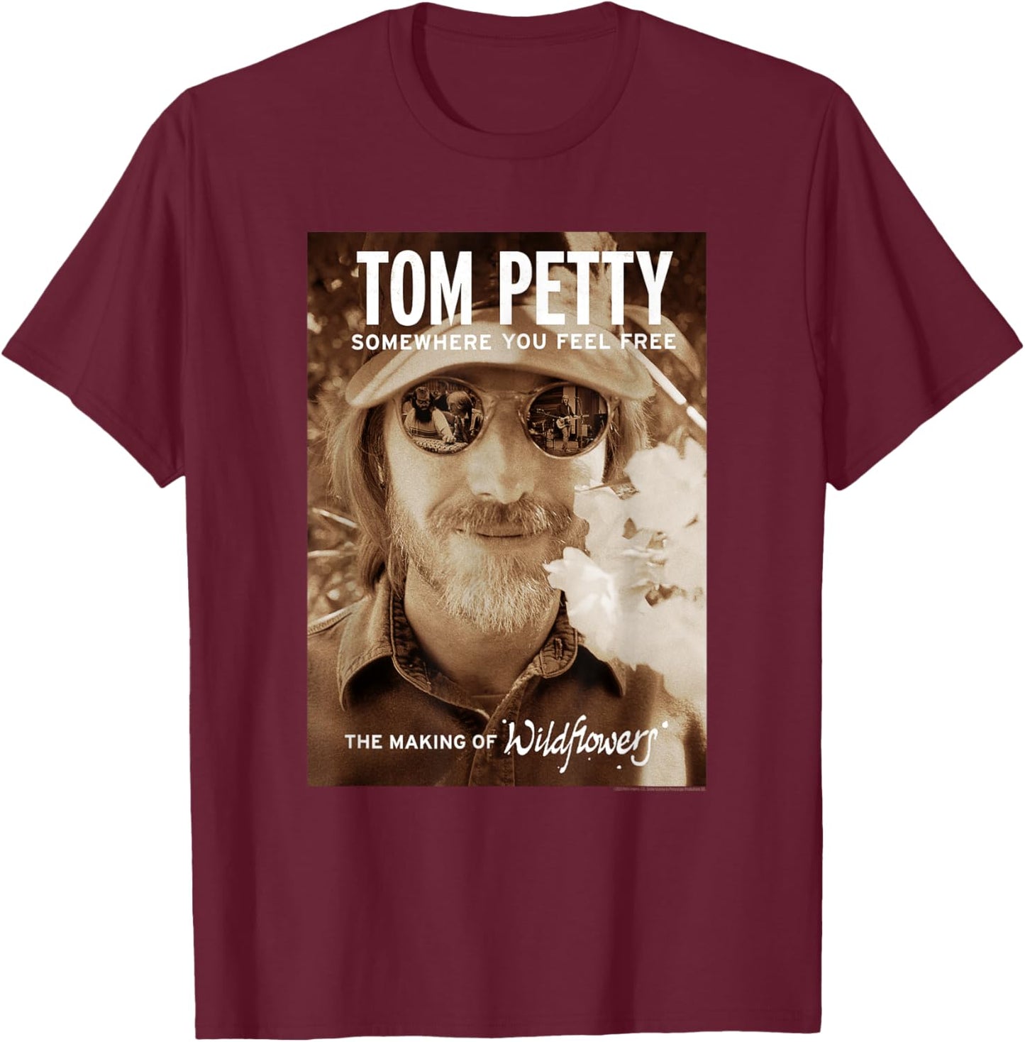 Tom Petty Somewhere You Feel Free The Making of Wildflowers T-Shirt - T-Shirt | Maroon