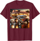Classic Hot Rod Retro Vintage Custom Hotrod Car Illustration T-Shirt - T-Shirt | Maroon