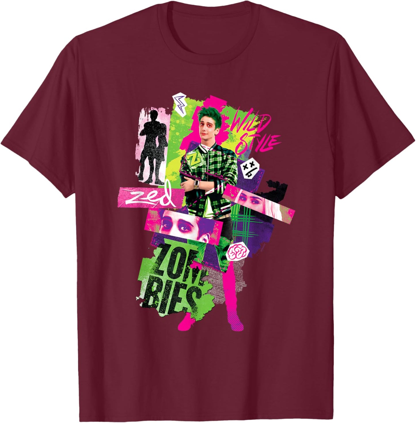 Disney Channel Zombies 3 Zed Wild Style Z-O-M-B-I-E-S 3 T-Shirt - T-Shirt | Maroon