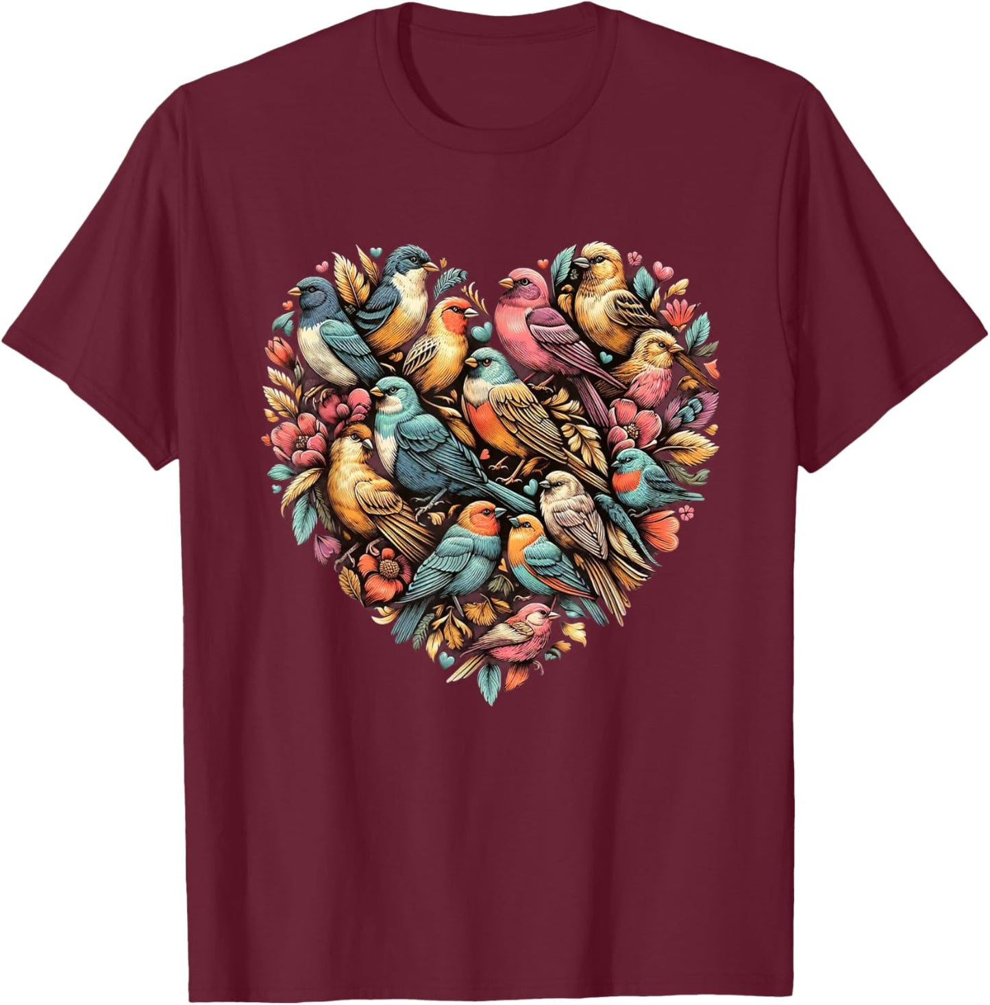 Birds Love Bird watching Birder Nerd Wildlife Birdwatcher T-Shirt - T-Shirt | Maroon