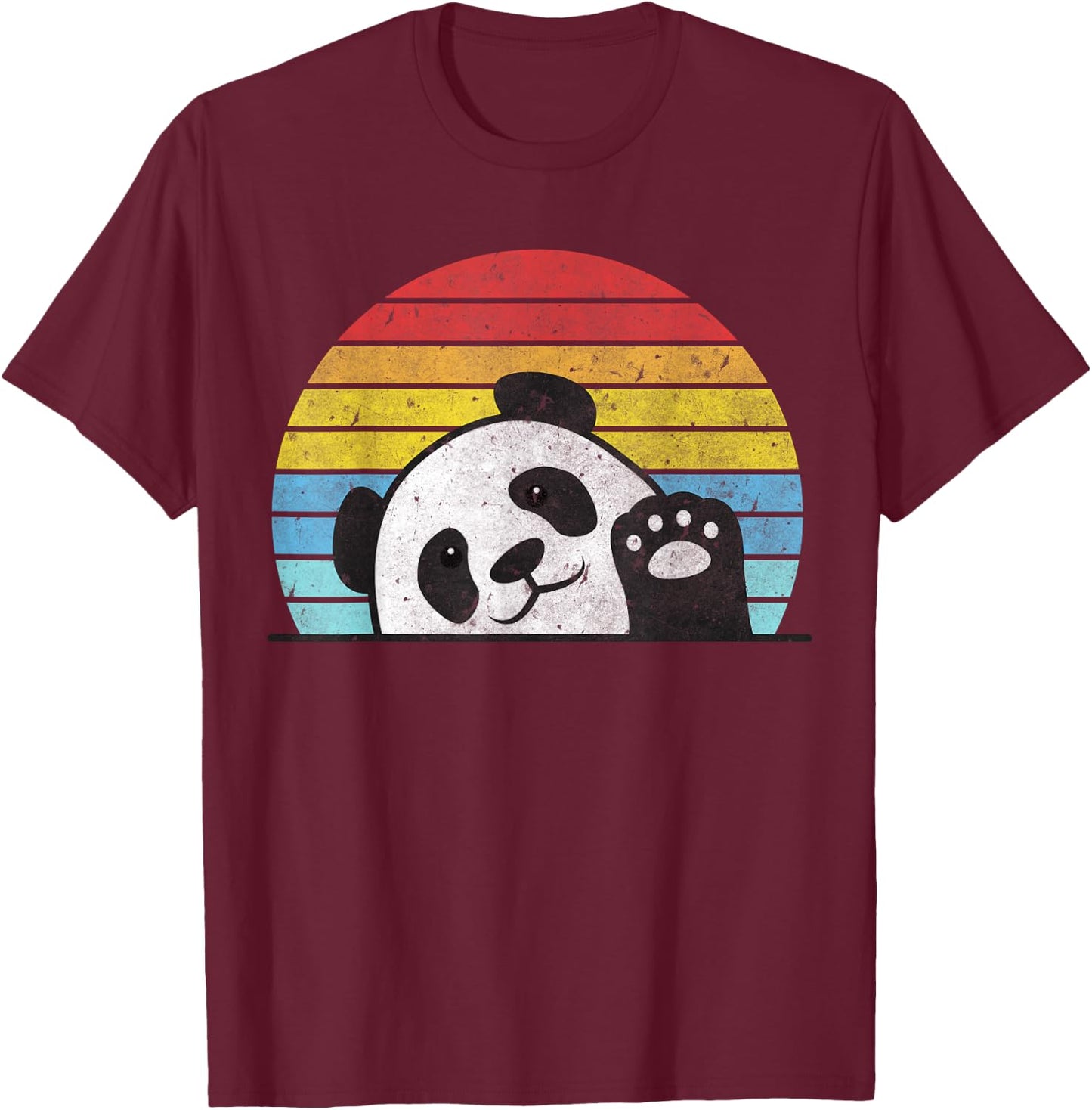 Retro Panda Cute Panda Bear Vintage Zookeeper Zoo Family Fan T-Shirt - T-Shirt | Maroon