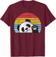 Retro Panda Cute Panda Bear Vintage Zookeeper Zoo Family Fan T-Shirt - T-Shirt | Maroon