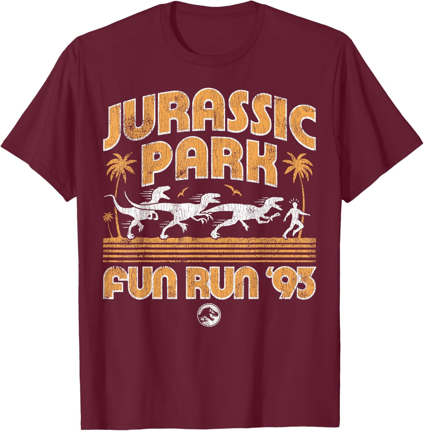 Jurassic Park Fun Run '93 T-Shirt - T-Shirt | Maroon