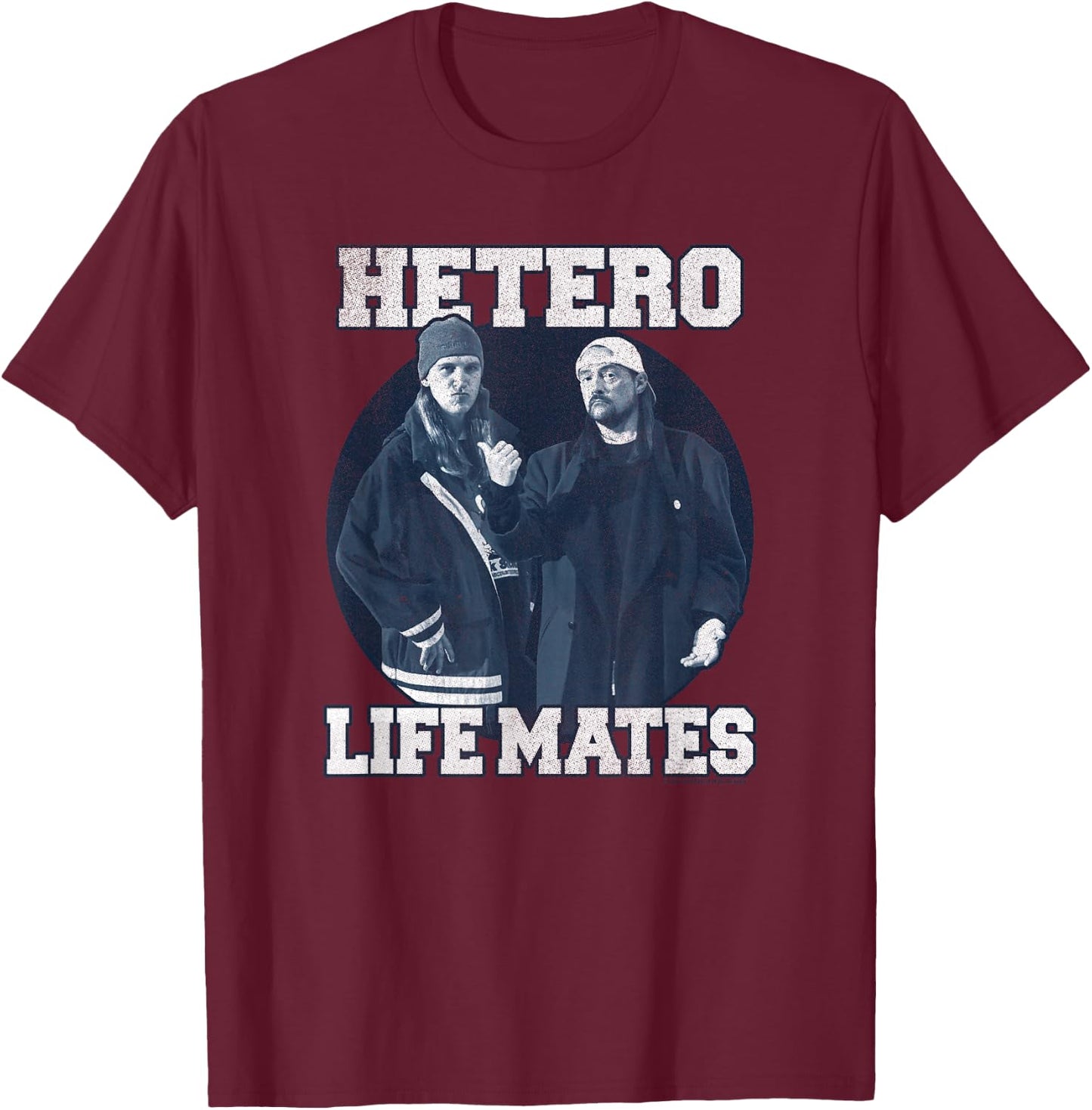Clerks III Jay and Silent Bob Hetero Life-Mates Collegiate T-Shirt - T-Shirt | Maroon